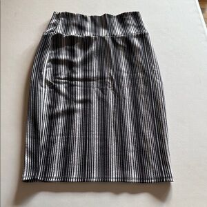 LuLaRoe Black and White Striped Pencil Skirt